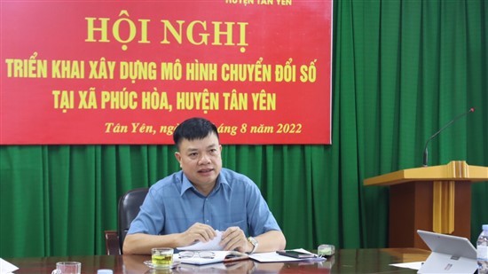 Hội nghị Triển khai mô hình chuyển đổi số tại xã Phúc Hòa, huyện Tân Yên